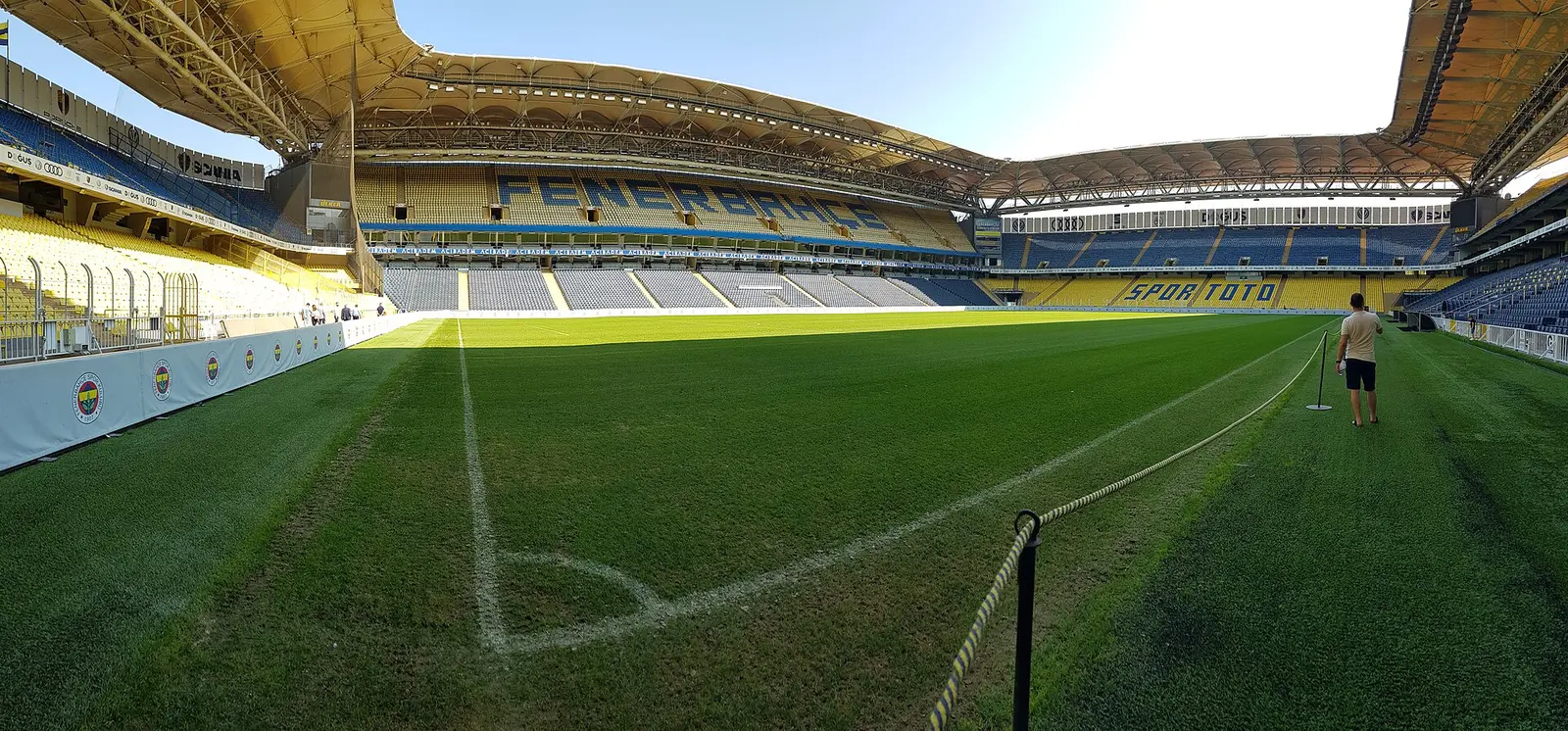 Pitch and stands of the Fenerbahçe Şükrü Saracoğlu Stadium in Istanbul
